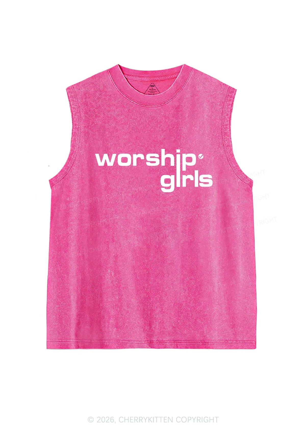 Worship Girls Pride Y2K Washed Muscle Tank Cherrykitten