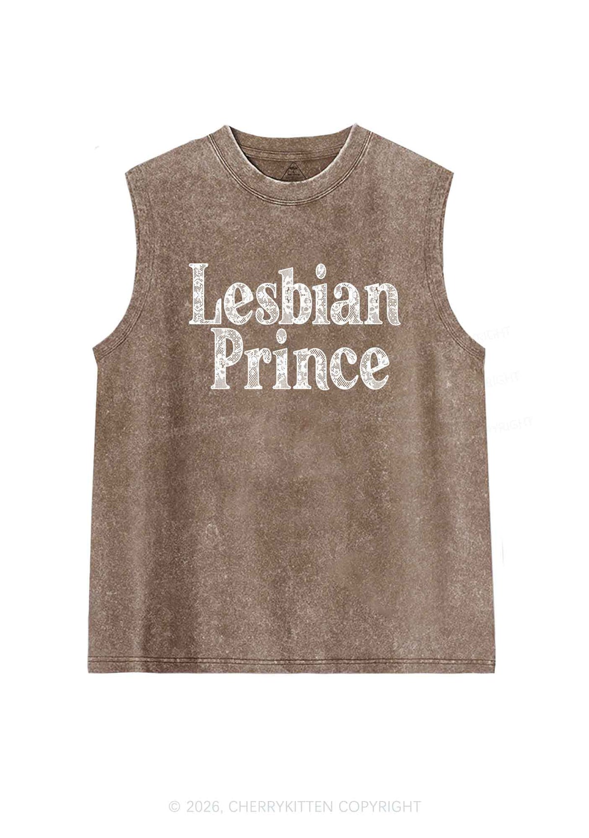 Lesbian Prince Pride Y2K Washed Muscle Tank Cherrykitten