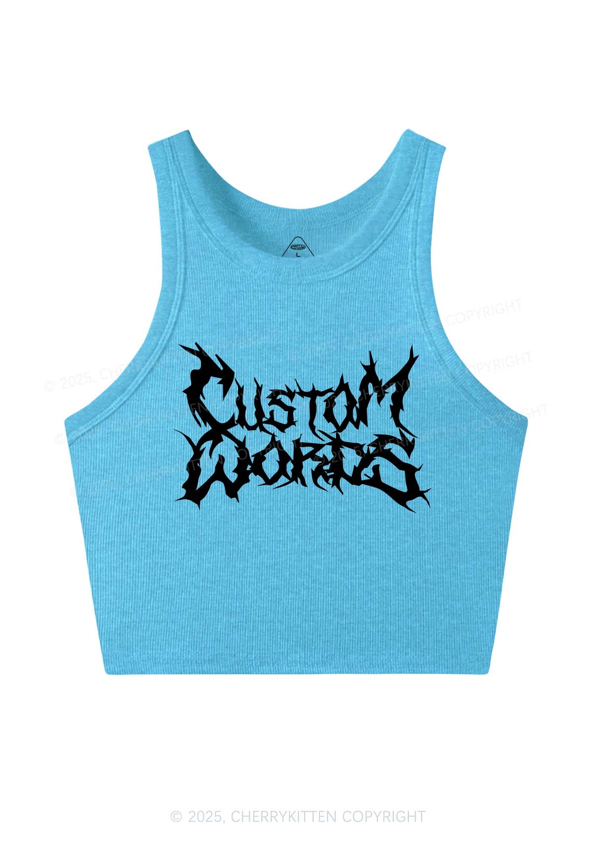 Custom Text Punk Font Y2K Crop Tank Top Cherrykitten