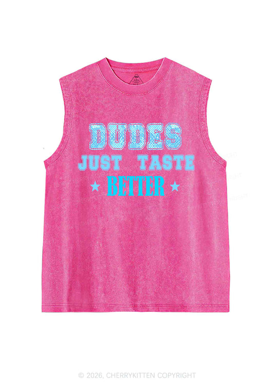 Dudes Just Taste Better Pride Y2K Washed Muscle Tank Cherrykitten