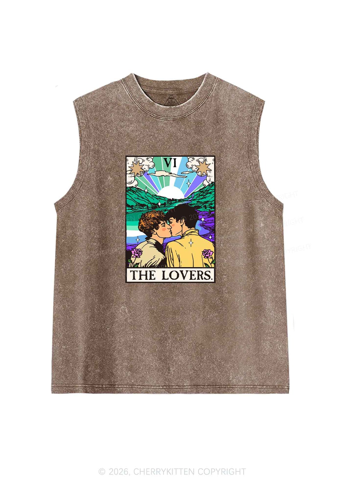 The Gay Lovers Pride Y2K Washed Muscle Tank Cherrykitten