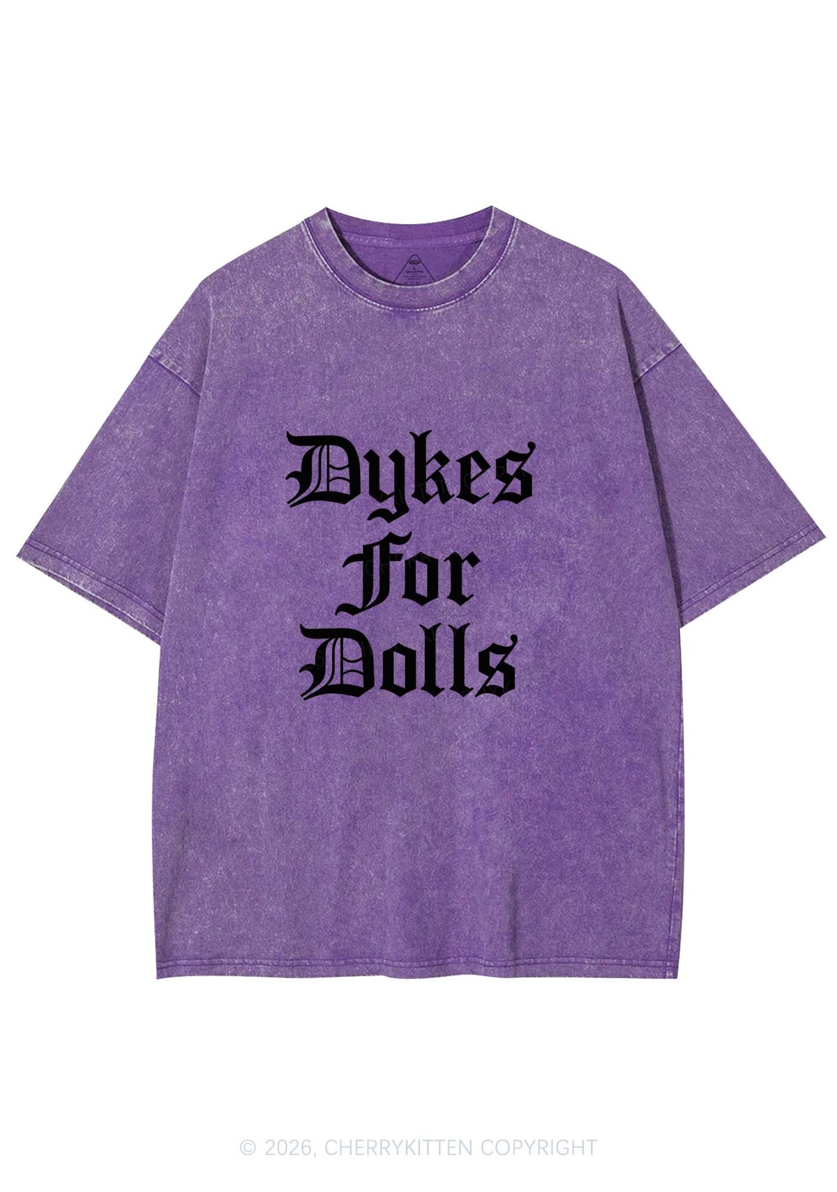 Dykes For Dolls Pride Y2K Shirts Washed Tee Cherrykitten