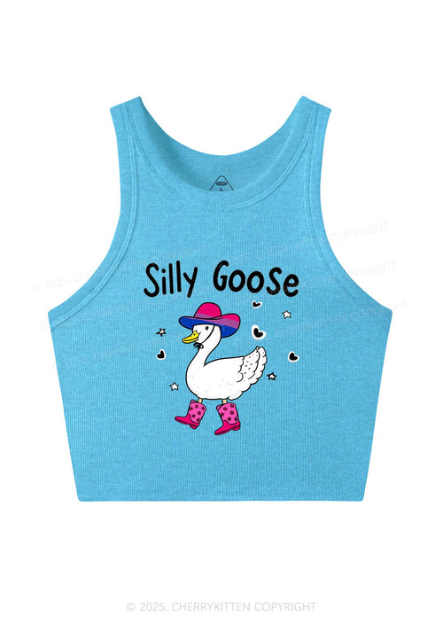 Silly Goose Bisexual Pride Y2K Crop Tank Top Cherrykitten