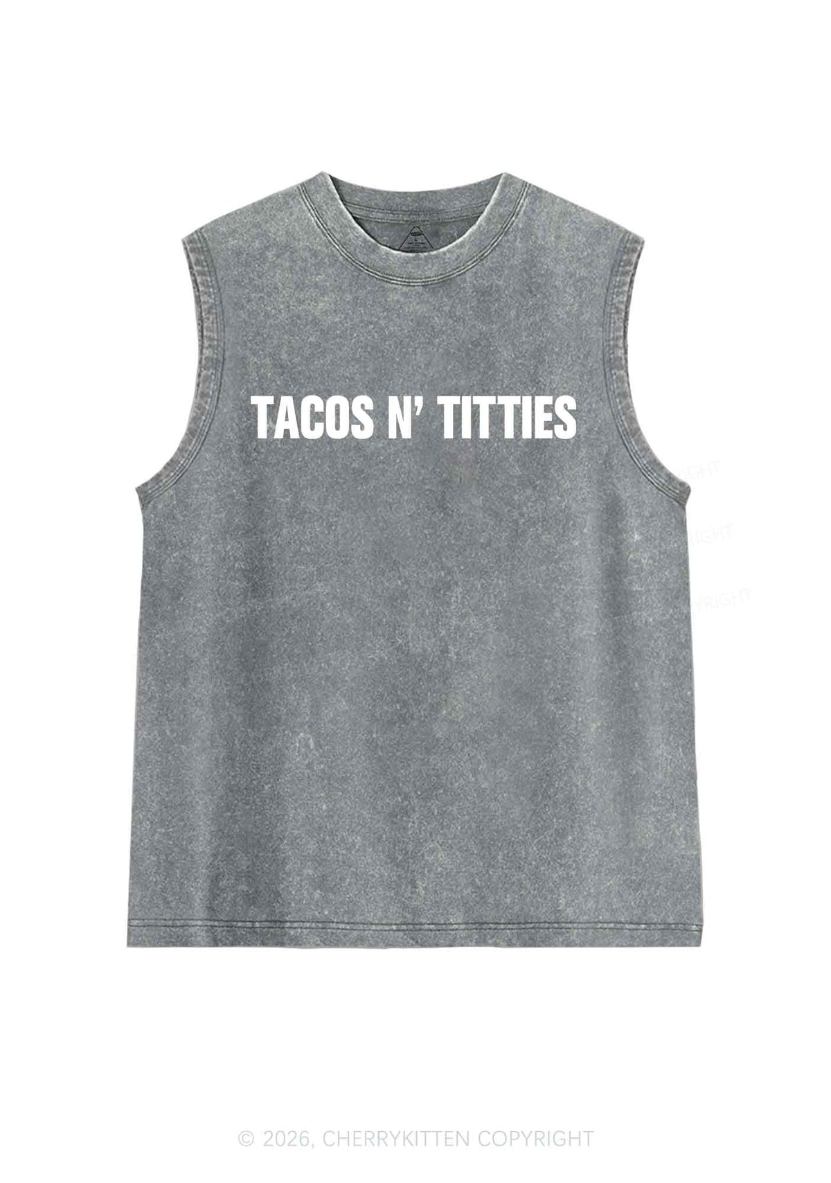 Tacos And Txtties Y2K Washed Muscle Tank Cherrykitten