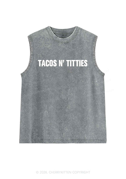 Tacos And Txtties Y2K Washed Muscle Tank Cherrykitten