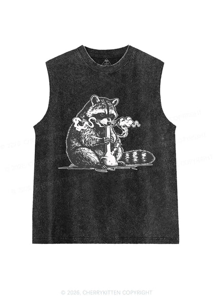 Stoned Raccoon Y2K Washed Muscle Tank Cherrykitten