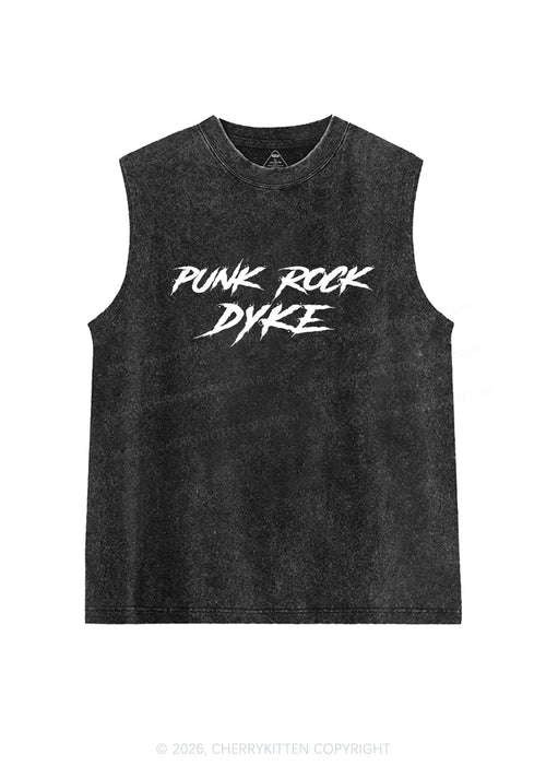 Punk Rock Dyke Pride Y2K Washed Muscle Tank Cherrykitten