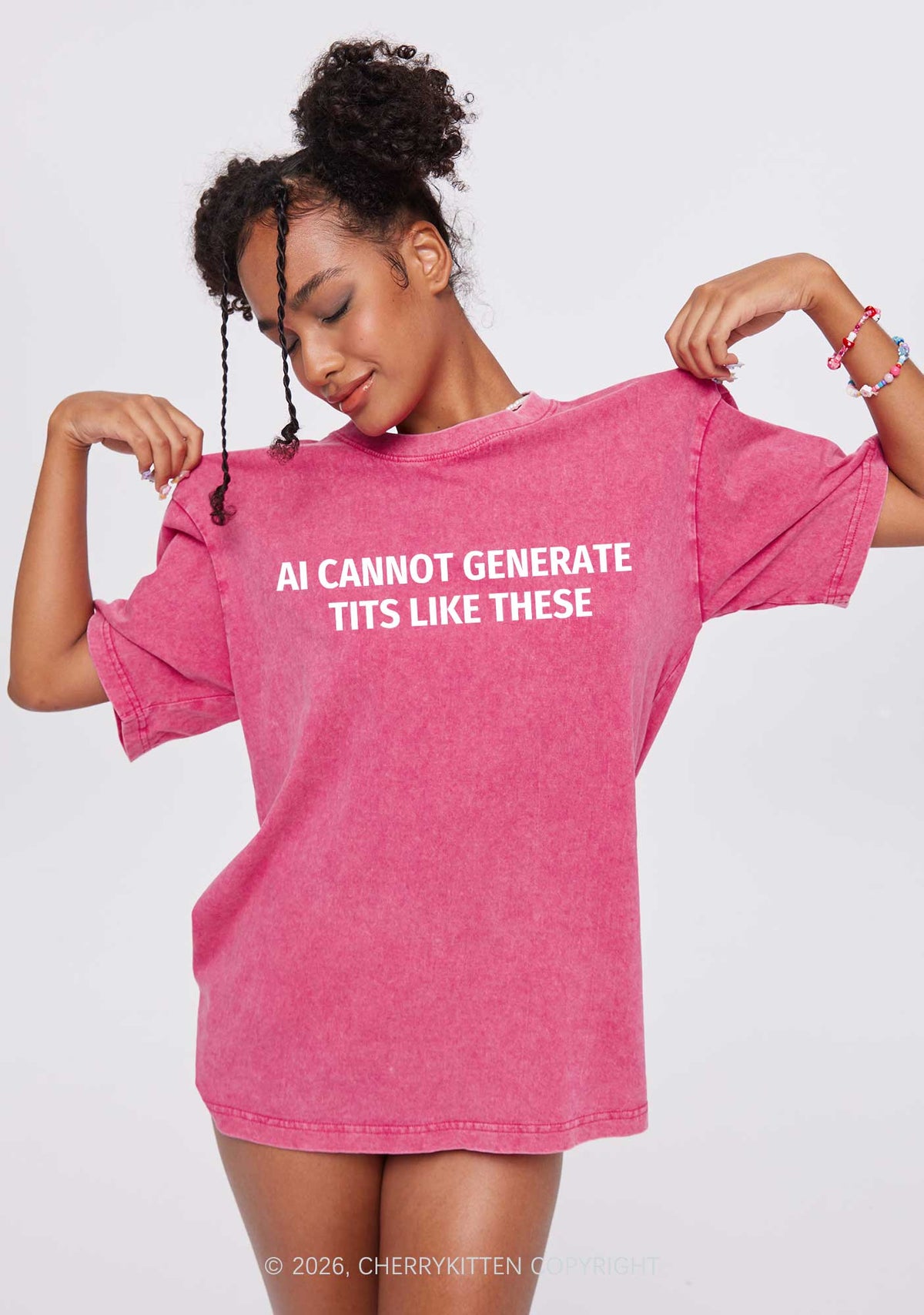 Ai Cannot Generate Txts Y2K Shirts Washed Tee Cherrykitten