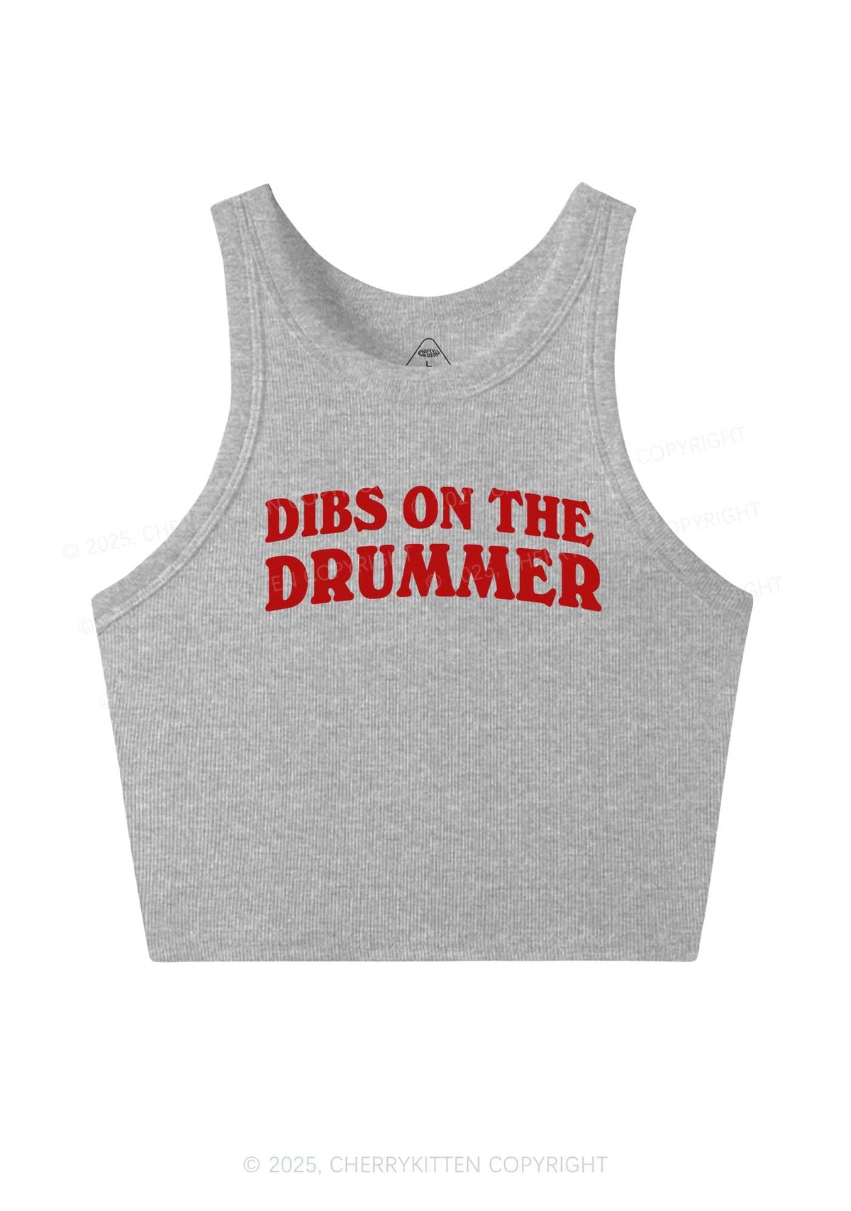 Dibs On The Drummer Y2K Crop Tank Top Cherrykitten