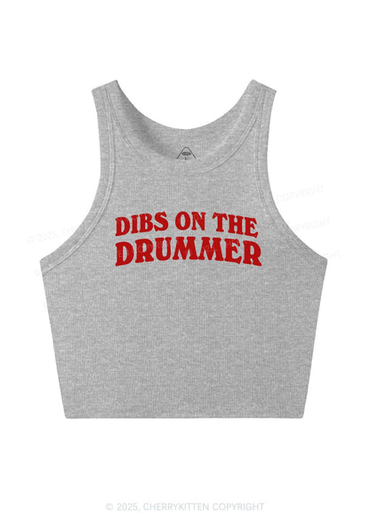 Dibs On The Drummer Y2K Crop Tank Top Cherrykitten