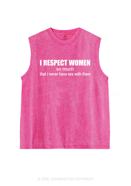 I Respect Women Pride Y2K Washed Muscle Tank Cherrykitten