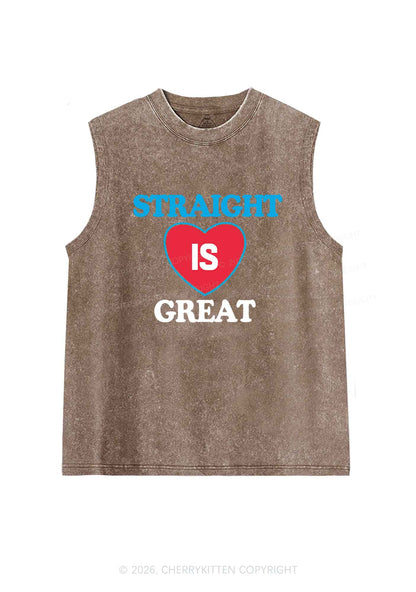 Straight Is Great Pride Y2K Washed Muscle Tank Cherrykitten