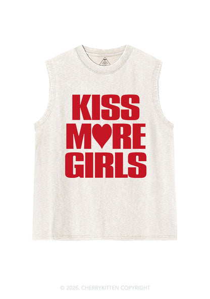 Kiss More Girls Heart Pride Y2K Washed Muscle Tank Cherrykitten