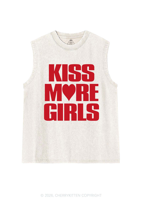 Kiss More Girls Heart Pride Y2K Washed Muscle Tank Cherrykitten