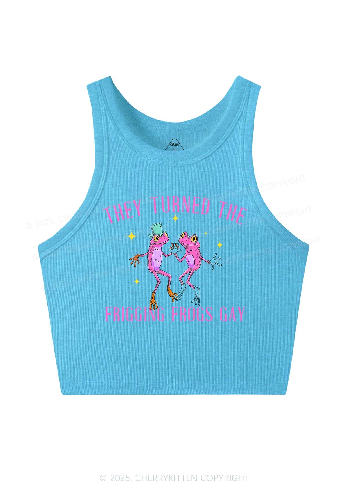 Frogs Gay Pride Y2K Crop Tank Top Cherrykitten