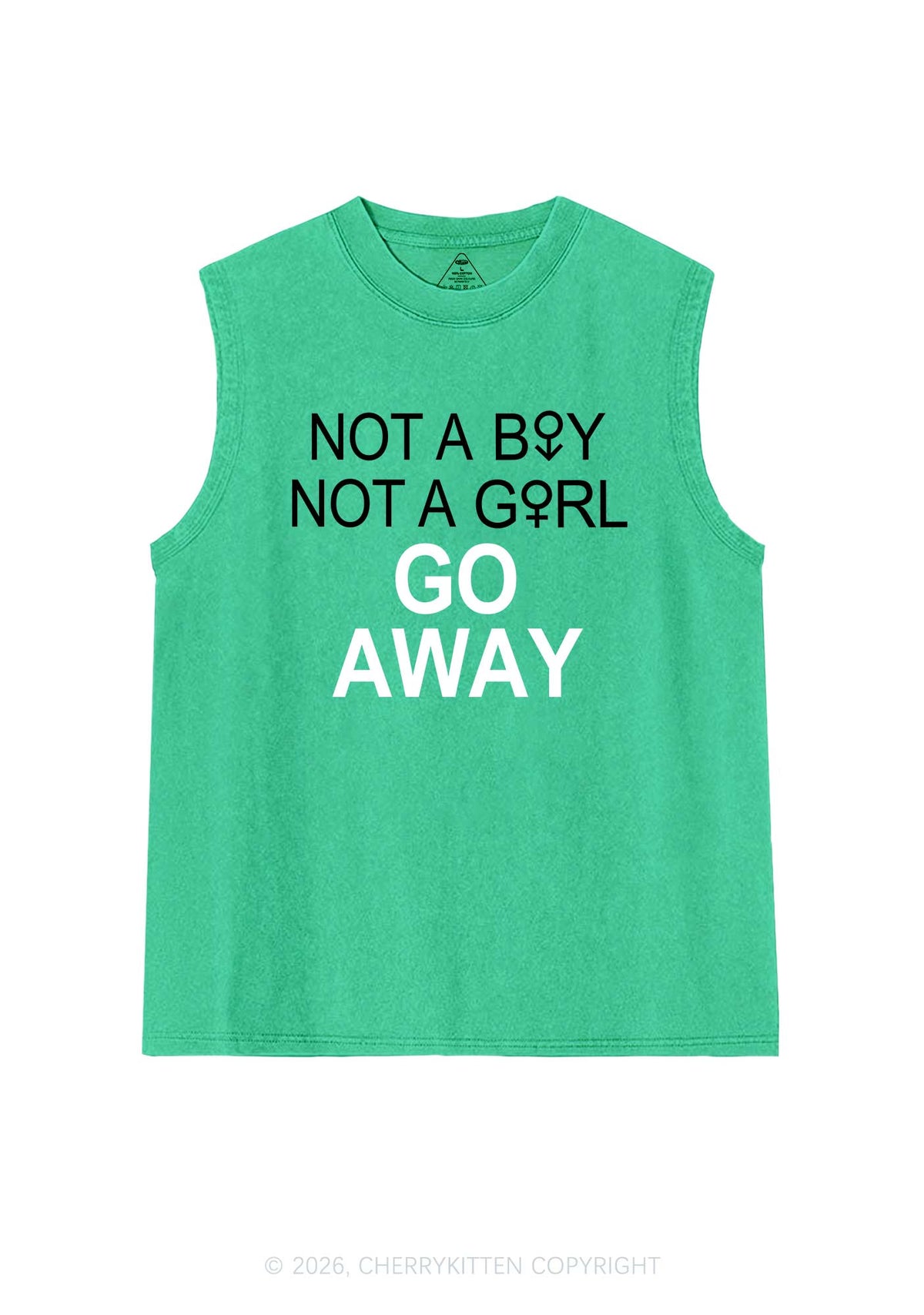 Go Away Pride Y2K Washed Muscle Tank Cherrykitten