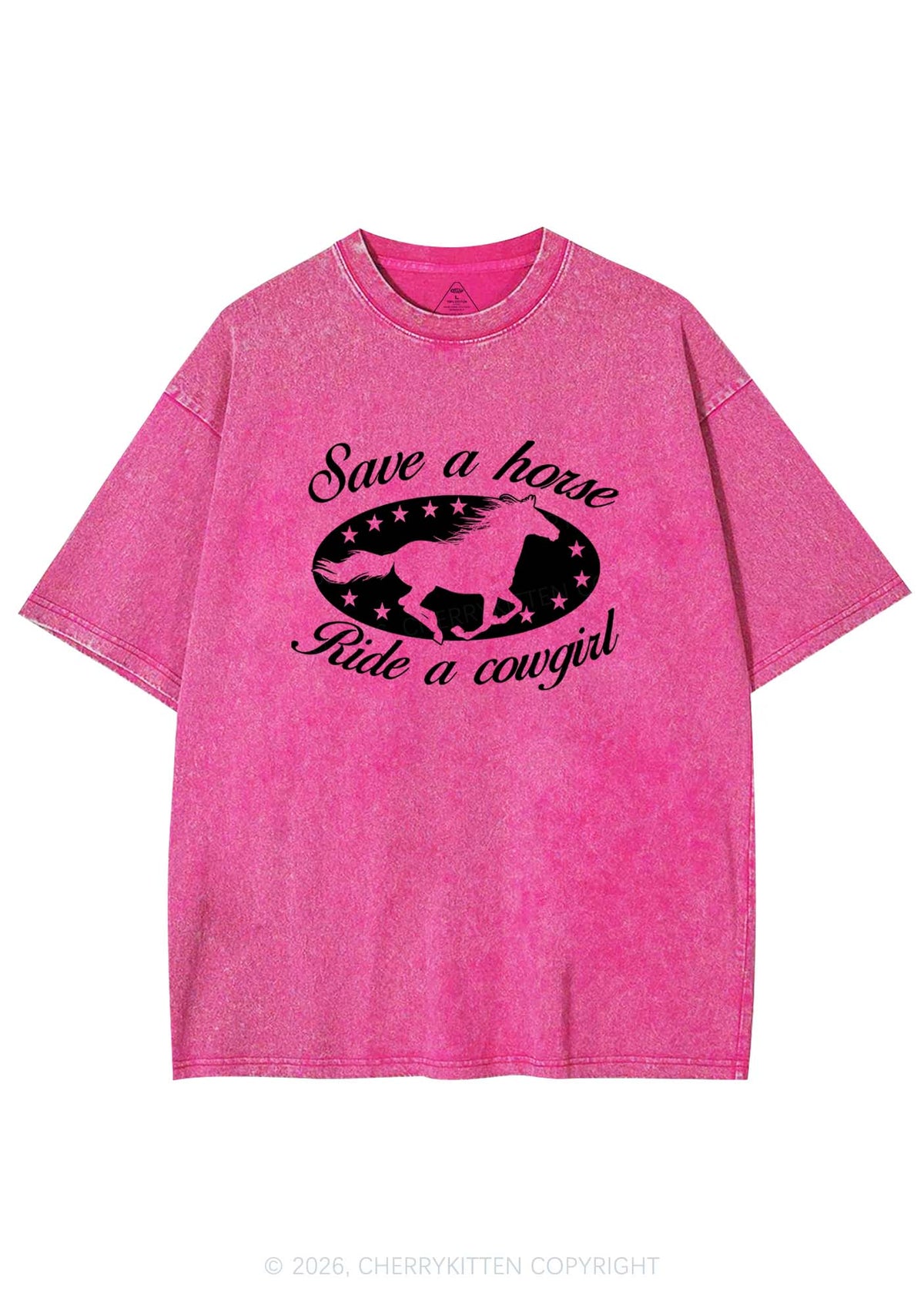 Star Horse Cowgirl Pride Y2K Shirts Washed Tee Cherrykitten