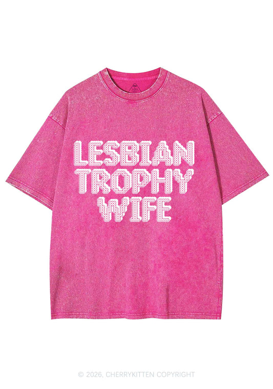 Lesbian Trophy Wife Pride Y2K Shirts Washed Tee Cherrykitten