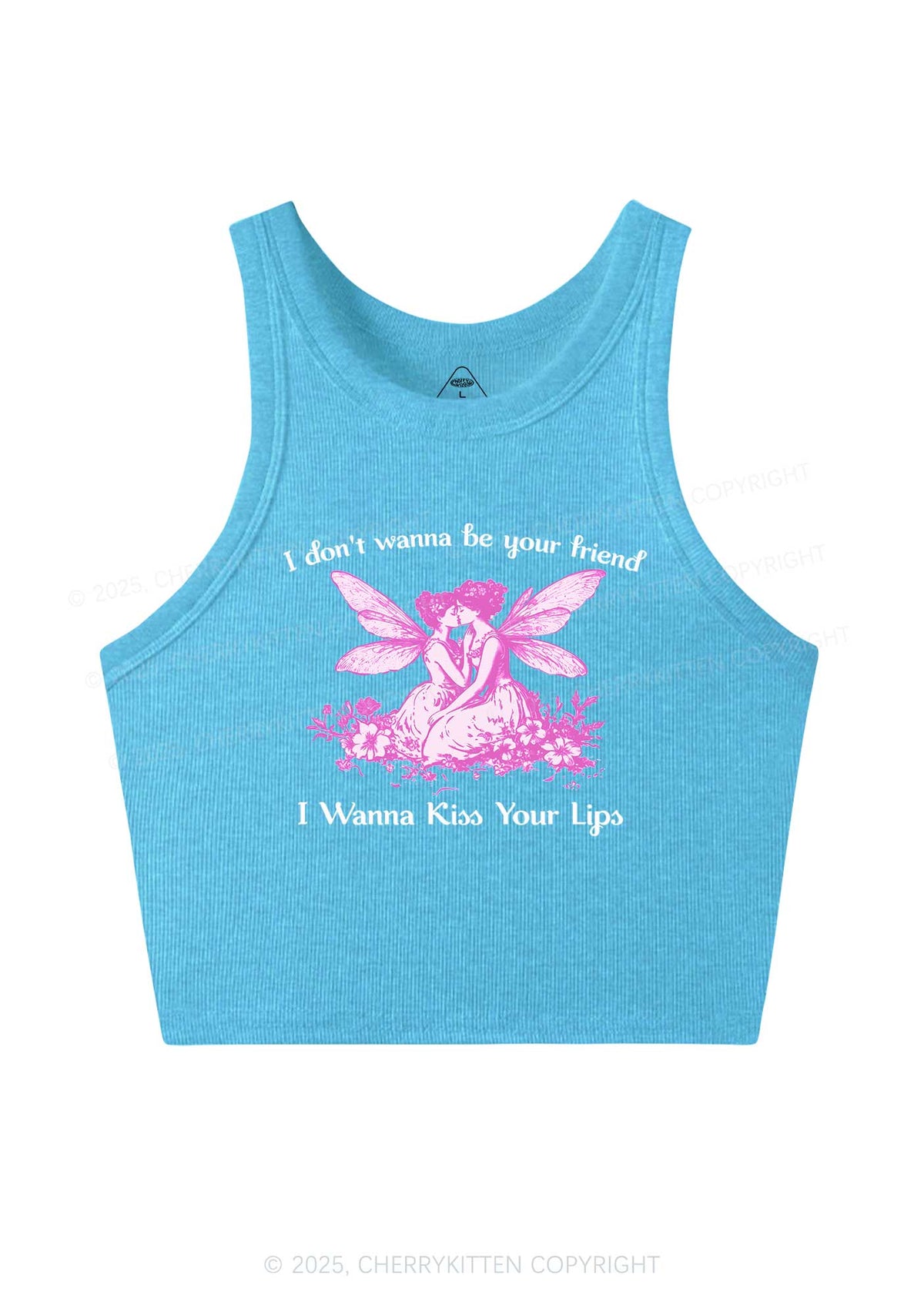I Wanna Kiss Your Lips Pride Y2K Crop Tank Top Cherrykitten