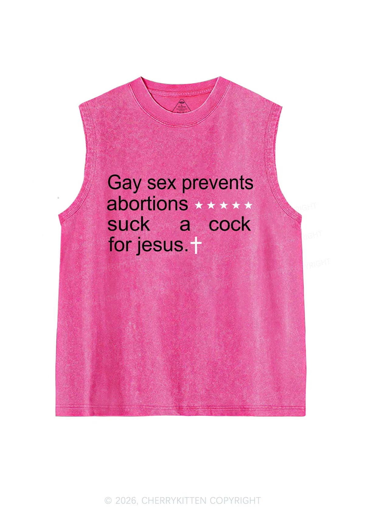 Suck A Cola For Jesus Pride Y2K Washed Muscle Tank Cherrykitten