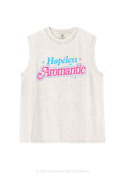 Hopeless Aromantic Pride Y2K Washed Muscle Tank Cherrykitten