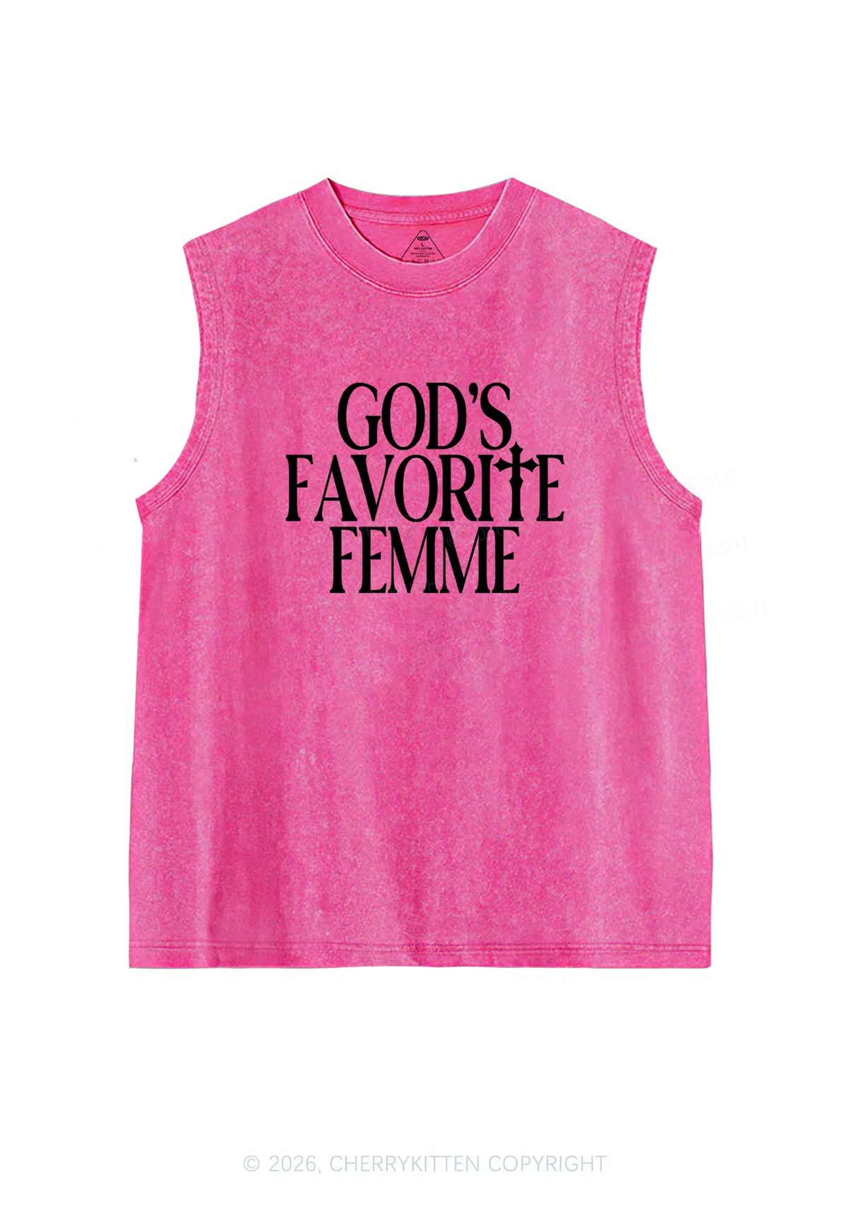 Gods Favorite Femme Pride Y2K Washed Muscle Tank Cherrykitten