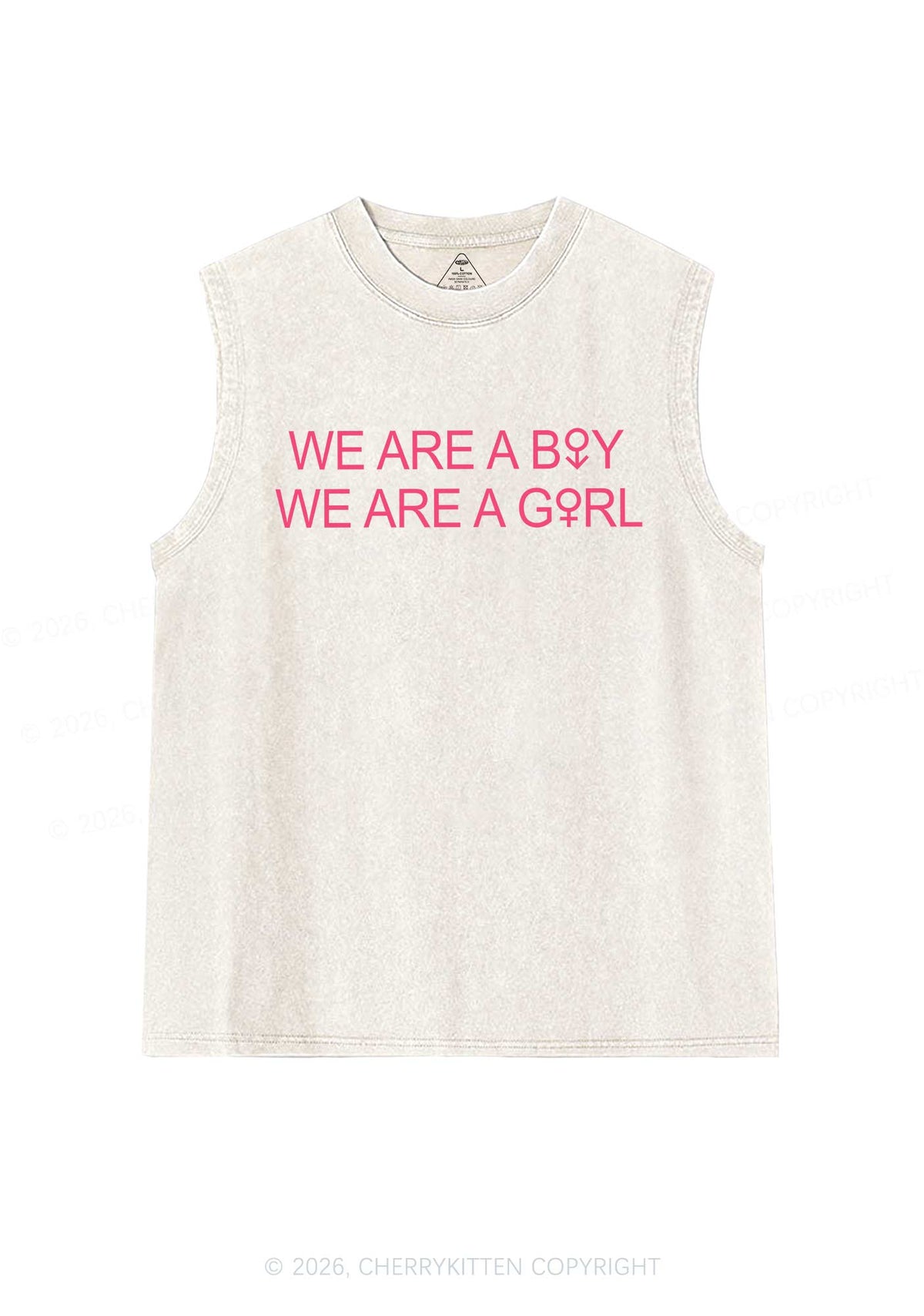We Are A Boy Pride Y2K Washed Muscle Tank Cherrykitten