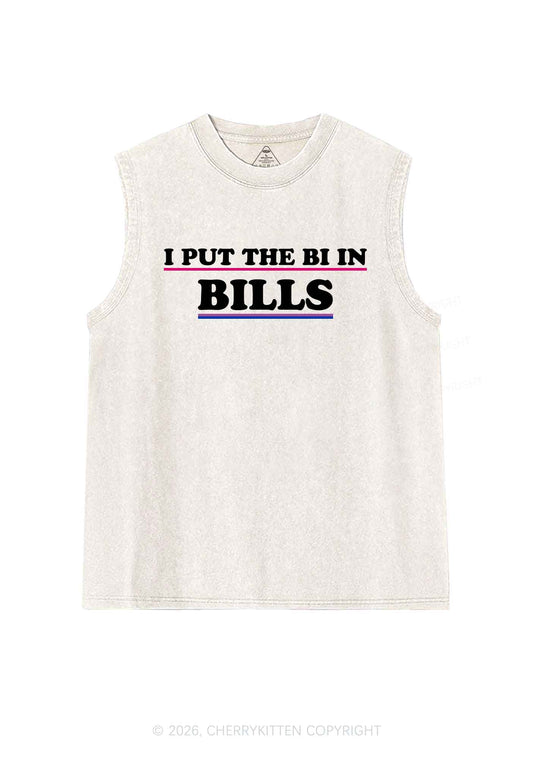 I Put The Bi In Bills Pride Y2K Washed Muscle Tank Cherrykitten