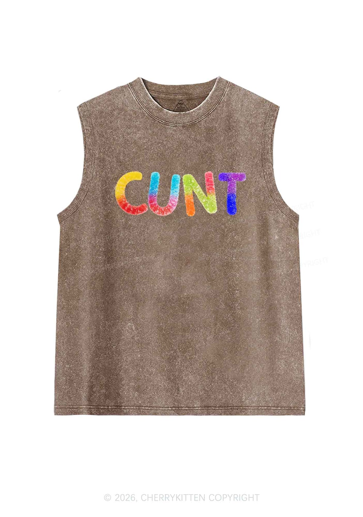 Rainbow Candy Cxxt Pride Y2K Washed Muscle Tank Cherrykitten