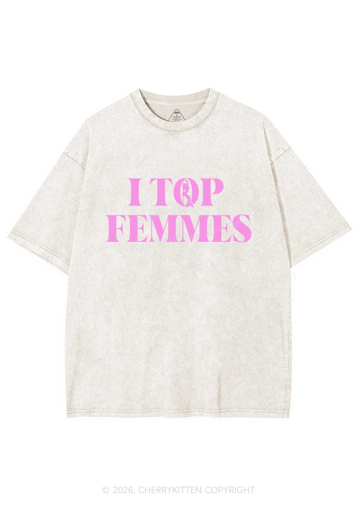 I Top Femmes Pride Y2K Shirts Washed Tee Cherrykitten
