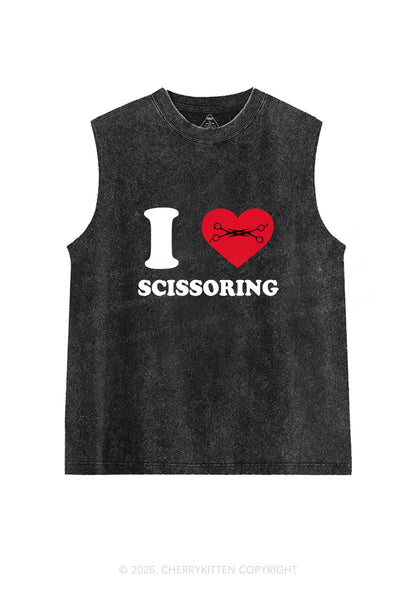 I Love Scissoring Pride Y2K Washed Muscle Tank Cherrykitten