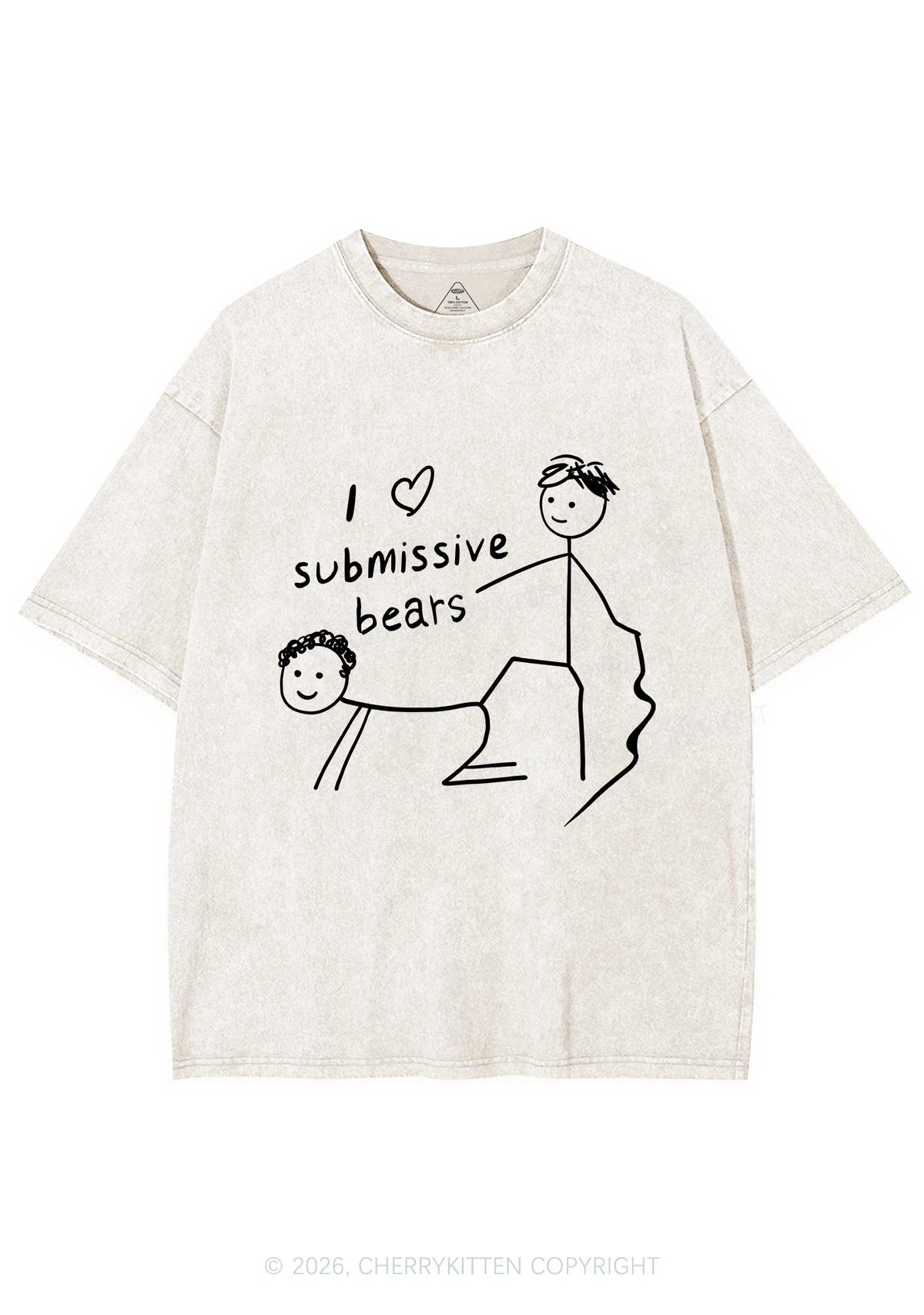 I Love S Bears Y2K Shirts Washed Tee Cherrykitten