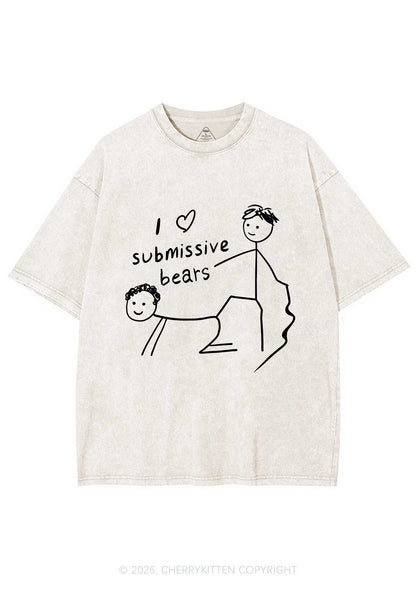 I Love S Bears Y2K Shirts Washed Tee Cherrykitten