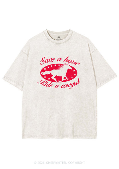Star Horse Cowgirl Pride Y2K Shirts Washed Tee Cherrykitten