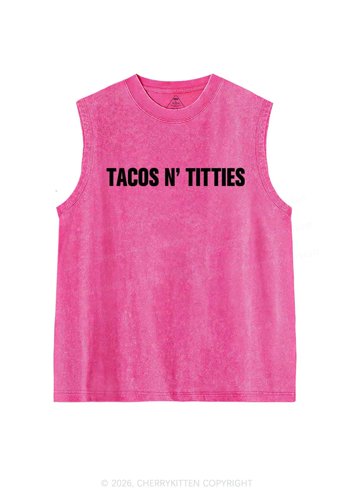 Tacos And Txtties Y2K Washed Muscle Tank Cherrykitten
