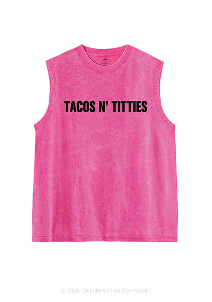 Tacos And Txtties Y2K Washed Muscle Tank Cherrykitten