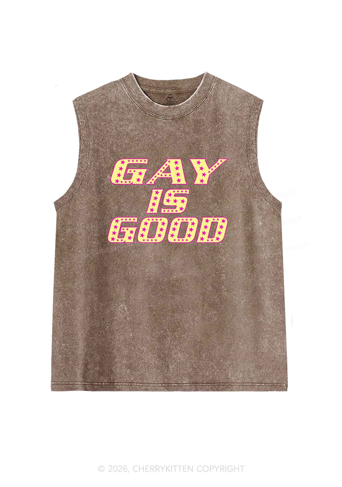 Gay Is Good Pride Y2K Washed Muscle Tank Cherrykitten
