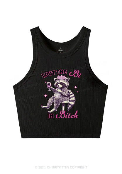 Bi Bxxch Raccoon Pride Y2K Crop Tank Top Cherrykitten