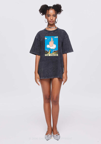The Lesbians Finger Pride Y2K Shirts Washed Tee Cherrykitten