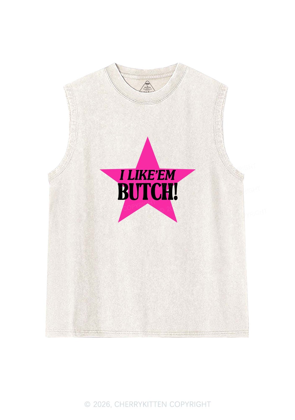 I Like Butch Pride Y2K Washed Muscle Tank Cherrykitten