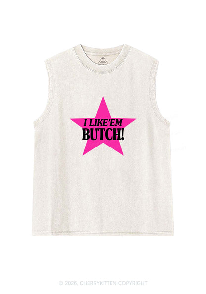 I Like Butch Pride Y2K Washed Muscle Tank Cherrykitten