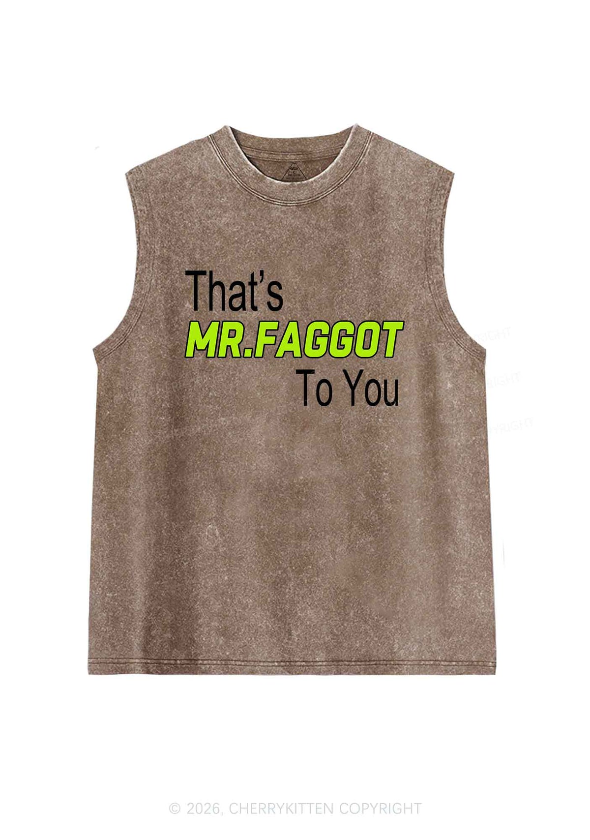 Thats Mr Faggot To You Pride Y2K Washed Muscle Tank Cherrykitten
