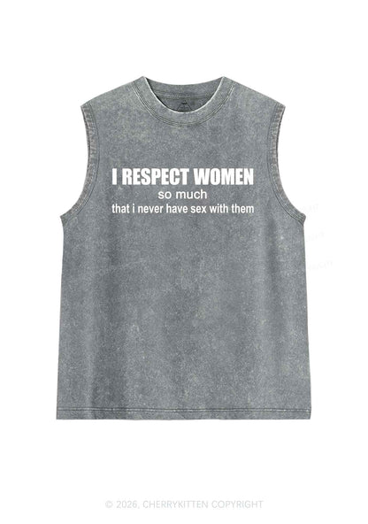 I Respect Women Pride Y2K Washed Muscle Tank Cherrykitten