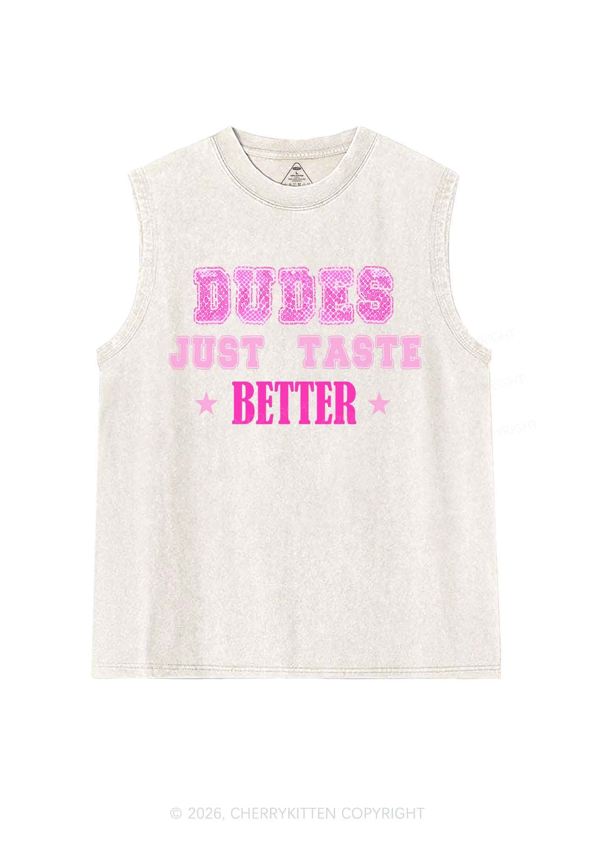 Dudes Just Taste Better Pride Y2K Washed Muscle Tank Cherrykitten