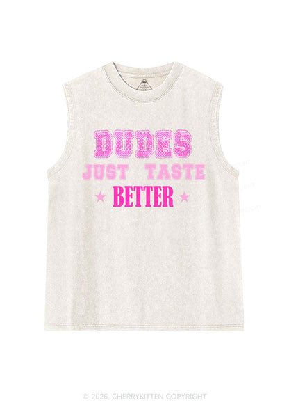Dudes Just Taste Better Pride Y2K Washed Muscle Tank Cherrykitten