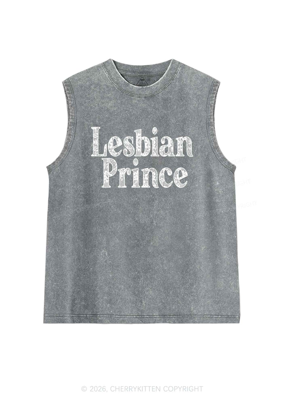 Lesbian Prince Pride Y2K Washed Muscle Tank Cherrykitten