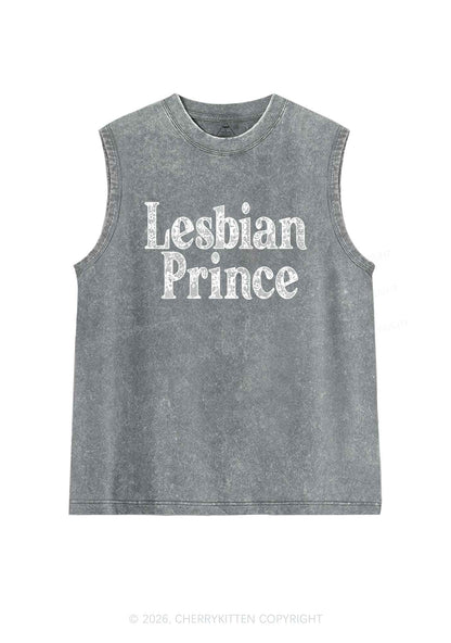 Lesbian Prince Pride Y2K Washed Muscle Tank Cherrykitten