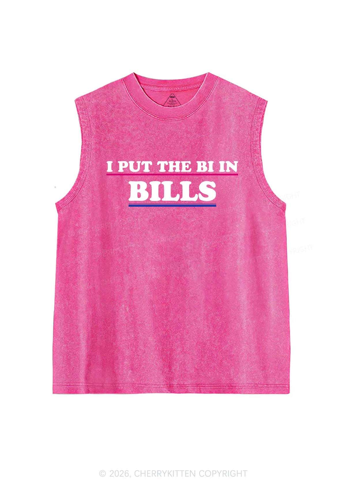 I Put The Bi In Bills Pride Y2K Washed Muscle Tank Cherrykitten