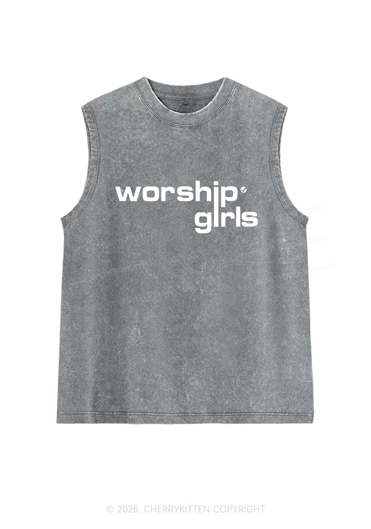 Worship Girls Pride Y2K Washed Muscle Tank Cherrykitten