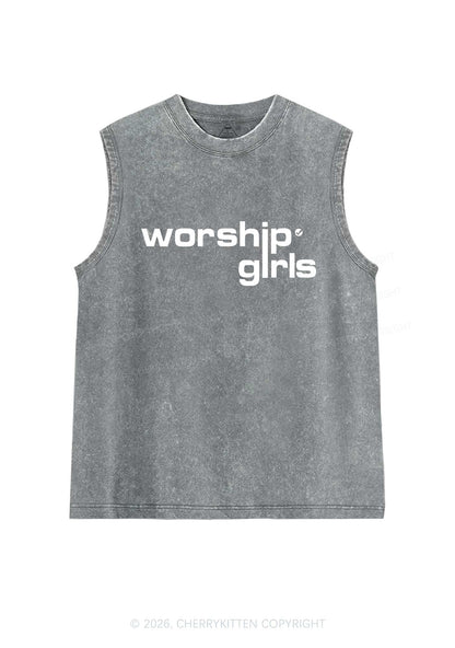 Worship Girls Pride Y2K Washed Muscle Tank Cherrykitten
